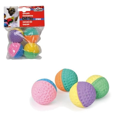 Camon Set 4 palline in spugna per gatti