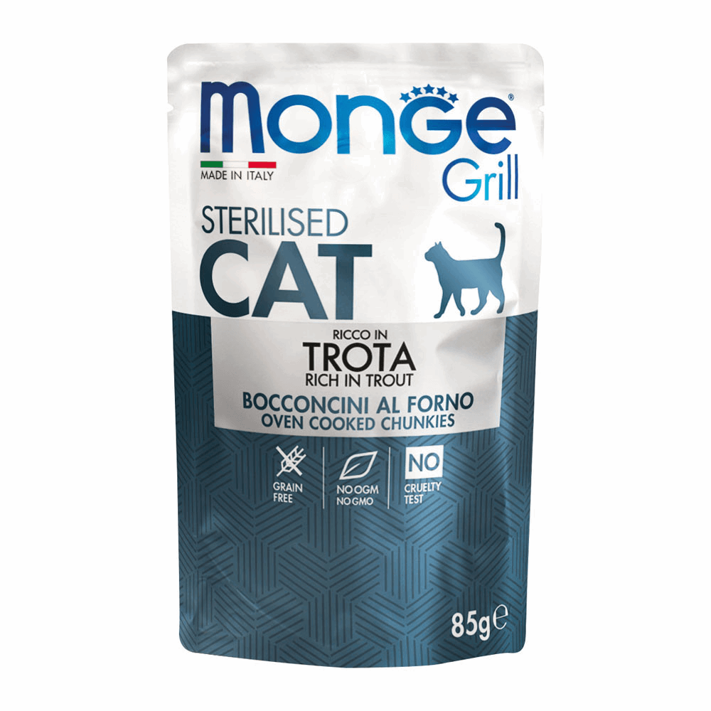Monge Cat Grill Sterilised Trota - happy4pets.it