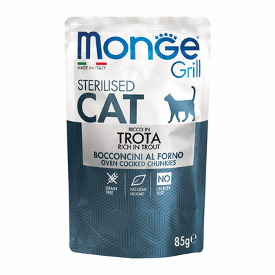 Monge Cat Grill Sterilised Trota - happy4pets.it
