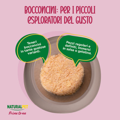 Naturalpet Cat Kitten Bocconcini Pollo manzo 4x100g