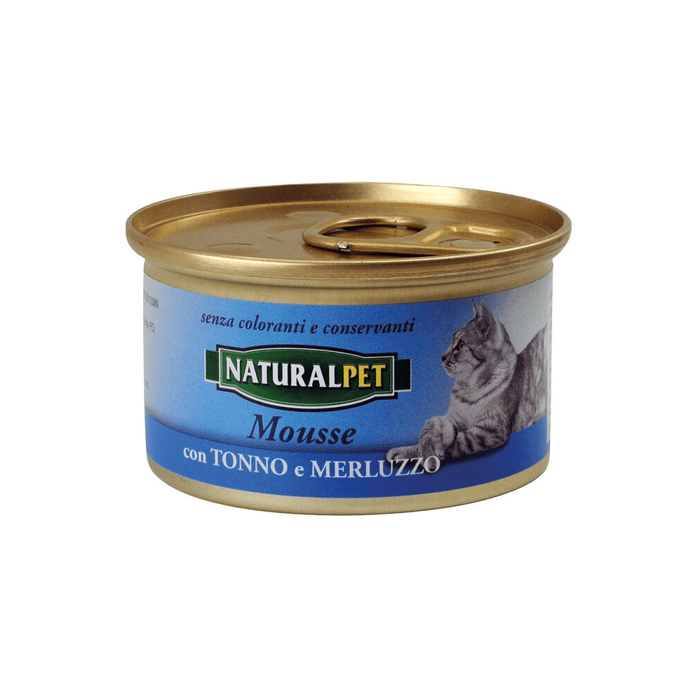 Naturalpet Cat Adult Mousse tonno merluzzo - happy4pets.it