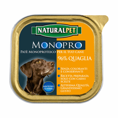 Naturalpet Patè Monopro quaglia - happy4pets.it