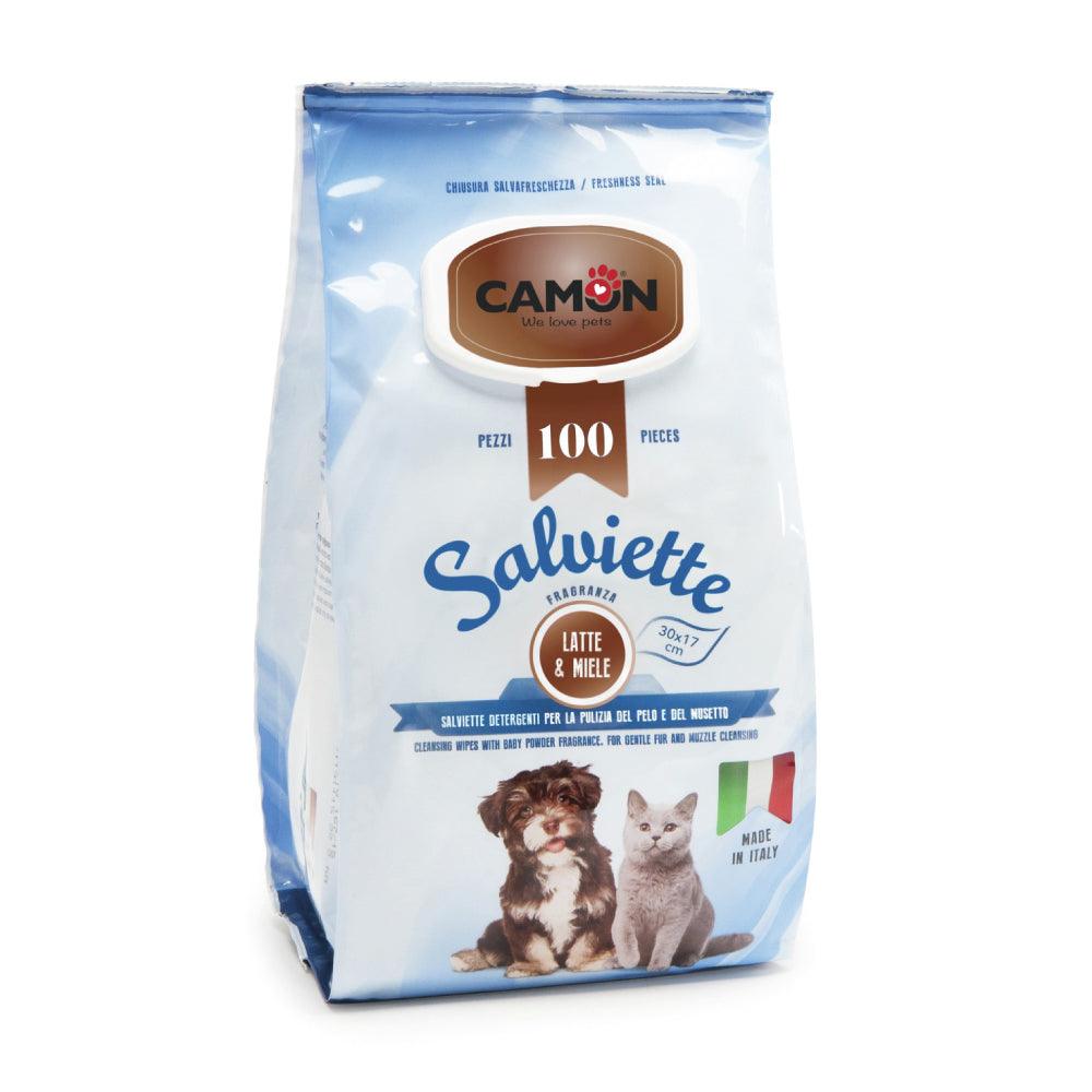 Camon Salviette 100 pezzi latte miele - happy4pets.it 