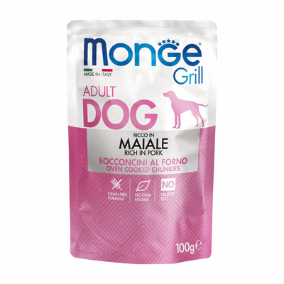 Monge Grill dog adult ricco in Maiale - happy4pets.it