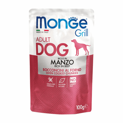 Monge Grill dog adult ricco in Manzo - happy4pets.it
