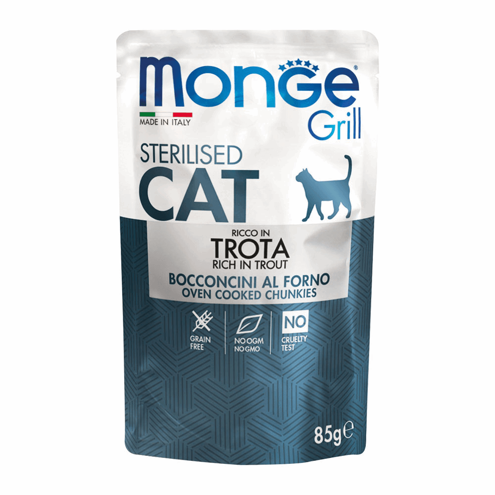 Monge Cat Grill Sterilised Trota - happy4pets.it 