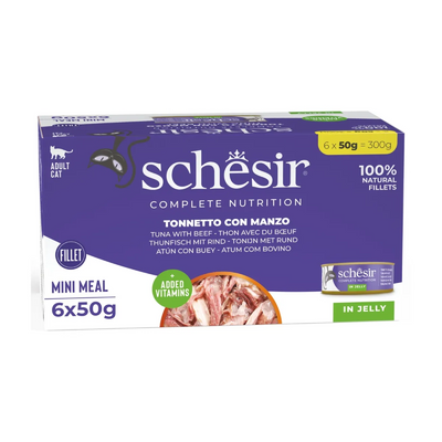 Schesir Cat Tonnetto manzo jelly 6x50g