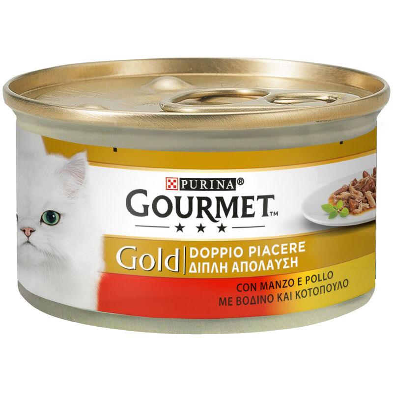 Gourmet Gold Doppio manzo e pollo 85 g - happy4pets.it 