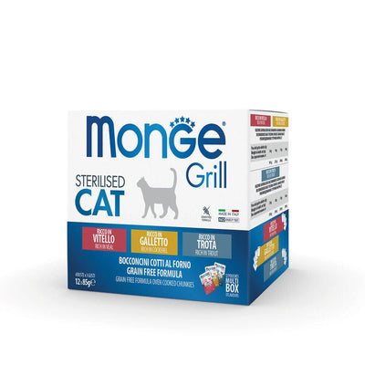 Monge Cat Grill Sterilised 12x85 g - happy4pets.it 